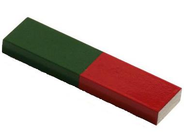 Bar Magnet Alnico, red/green marked, 100 mm x 15 mm x 10 mm, Educational Alnico Bar Magnets North & South, Rectangular Bar Magnet, Block Magnet Painted Red/North Green/South, long block-shaped AlNiCo bar